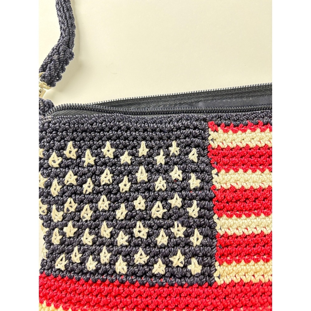The Sak American Flag Crochet Crossbody Boho Festival Bag Patriotic USA Purse - Picture 5 of 13